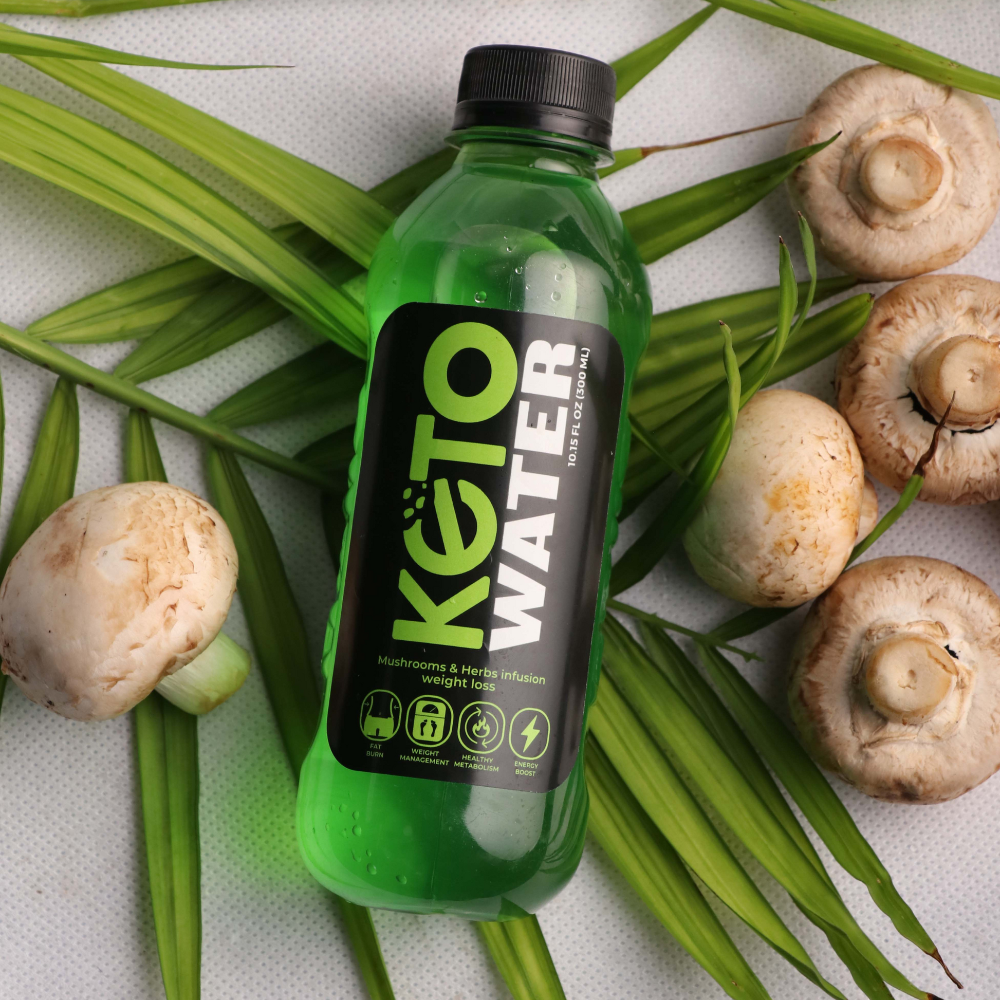 Keto-water-healthy-water-drink-diet-mushroom-herb